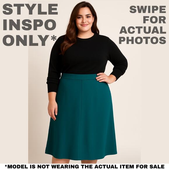 Haberdashery Teal Midi Skirt, Size 20W – Elegant & Versatile Staple [0290] - Picture 3 of 9